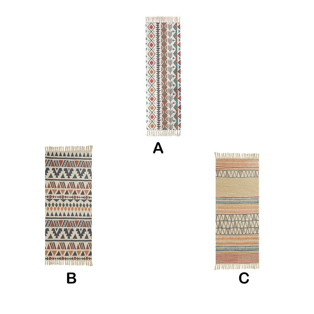 

Rug Colorful Ethnic Replacement Rectangular Decorative Fast Drying Living Room Carpet Accessories 60x130cm Type 3