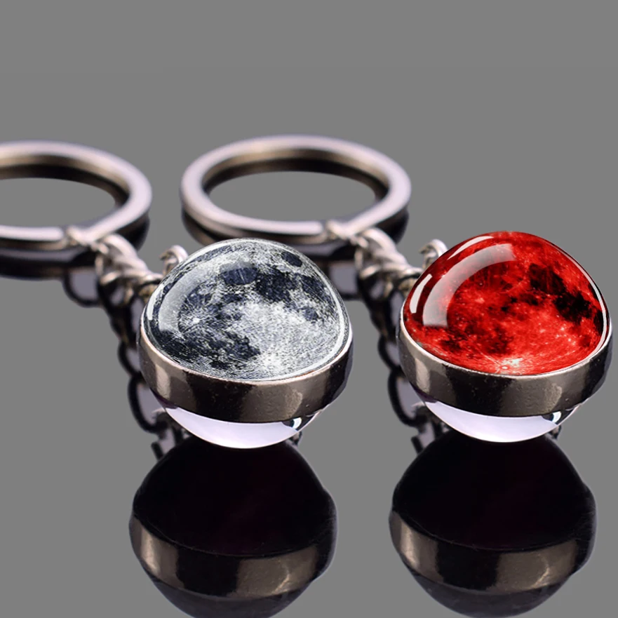 

Fashion Keychain Solar System Planet Keychain Moon Earth Sun Crystal Ball Keyrings Universe Milky Way Star Moon Pendant Keyring