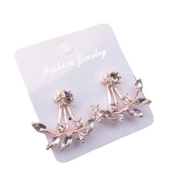 

Korean Version Of The Leaf Earrings Leaves And Branches Hanging After The New Type Of Crystal Ear Stud For Women Fine Jewelry
