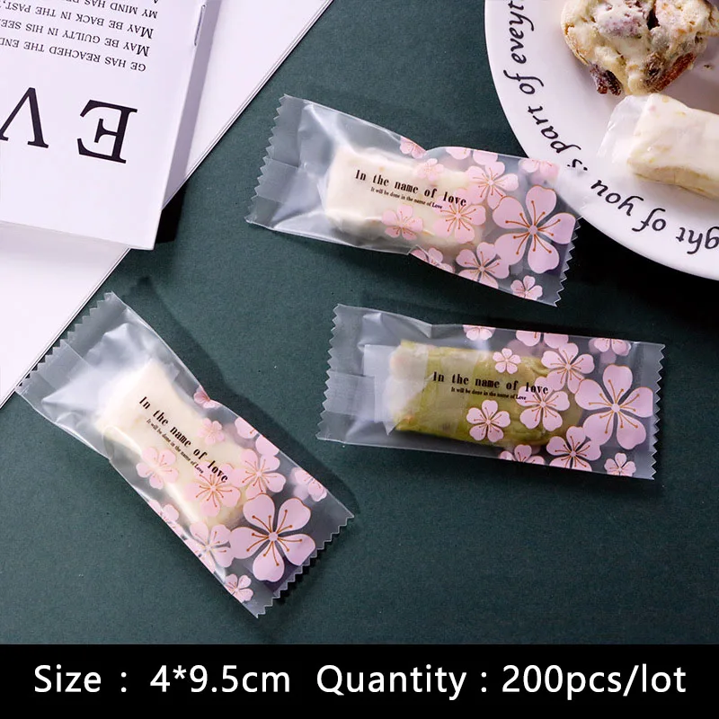 200pcs toffee Candy Packing Bag Handmade Chinese Elements Frosted Romantic Soft Nougat Sugar Wrapper Party Supplies Flower Pack | Дом и сад