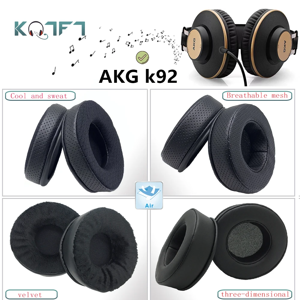 

KQTFT Protein skin Velvet Replacement EarPads for AKG k92 Headphones Ear Pads Parts Earmuff Cover Cushion Cups