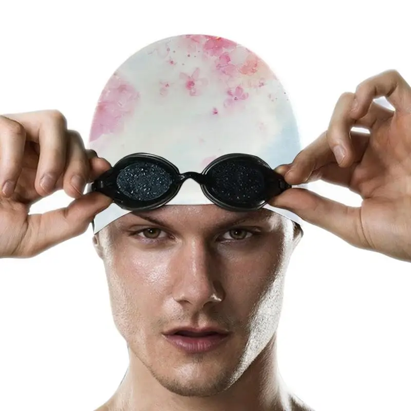 

Swimming Caps For Women Men 3D Comfortable Durable Ear Protection Silicone Hats Bathing Caps For Short/Long Hair Silicone Caps