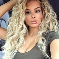 long curly wavy wigs for women sexy long water wave wig dark roots blonde ombre synthetic hair charming party wigs perruque