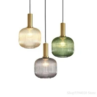 electroplated gold green glass lustre pendant lights bedside hanging lamps simple glass pendant lamp droplight loft home decor