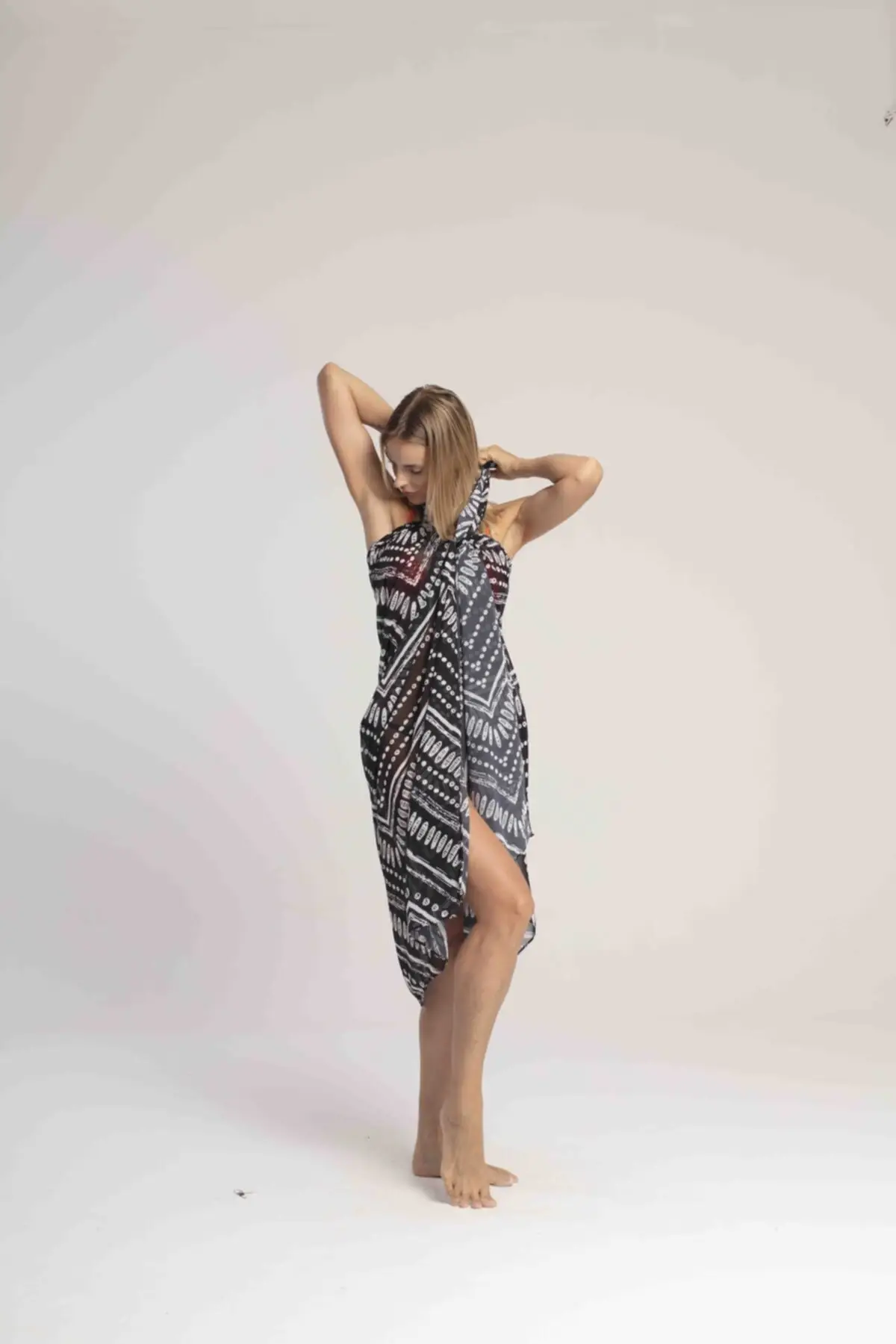 

Women's Pareo Maxi Swimwear Cover Up Dress Sexy Tunic Suit Beachwear Female Beach Bikini Cover Loose Mini Dress