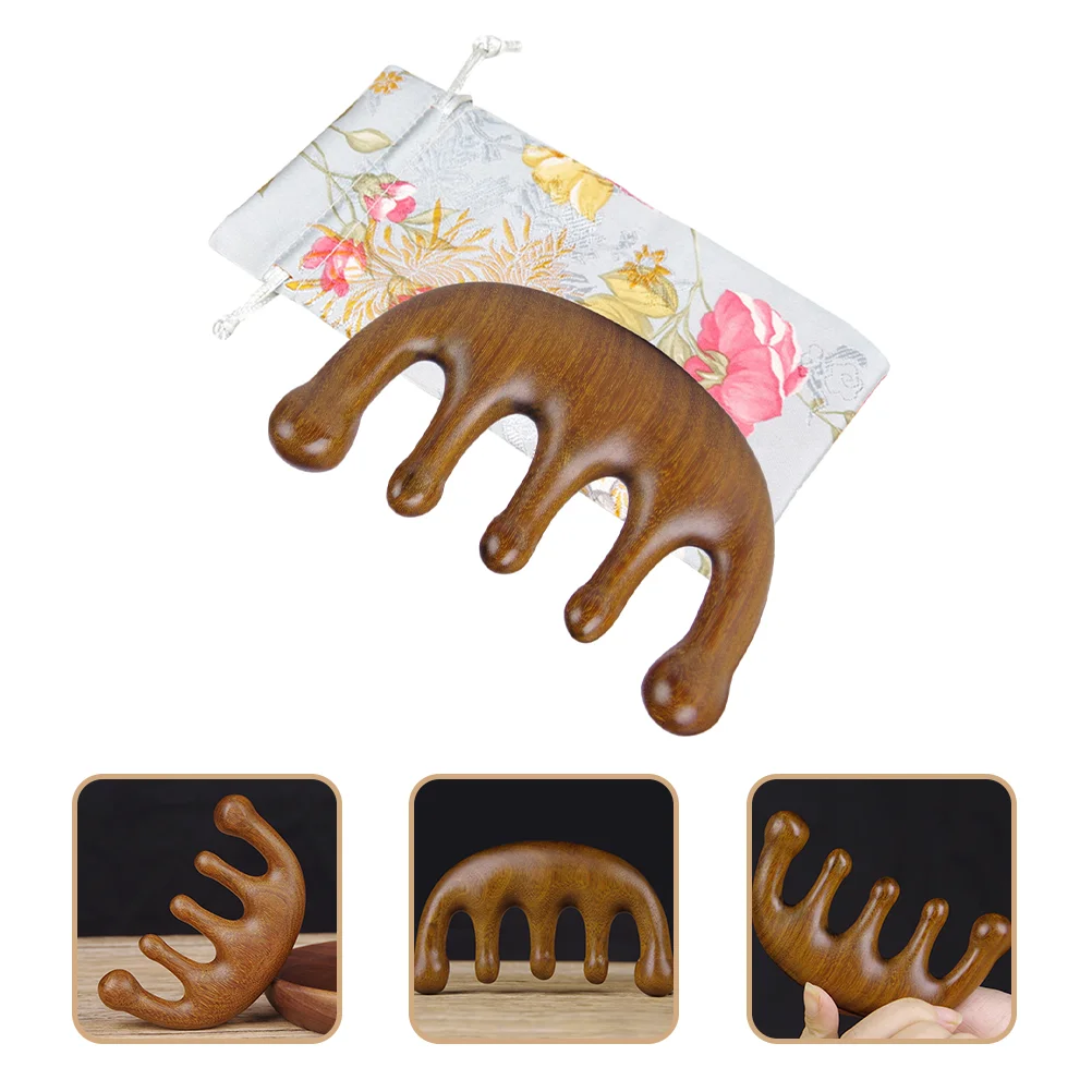 Массажная расческа расчески из сандалового дерева массажер с широкими зубьями