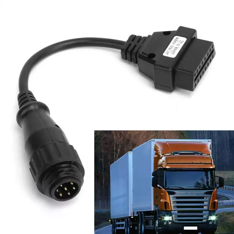 

II 7Pin to 16Pin Connector Cable Flexible Wear Corrosion Resistance for Trucks