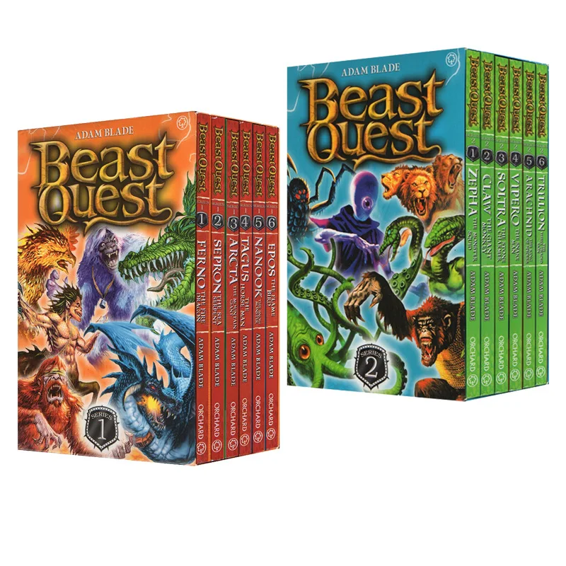 12 Books English Beast Quest 1-2 Novel Adventure Chapter Bridge Reading Picture Story Fiction Kids Children Education Gift
