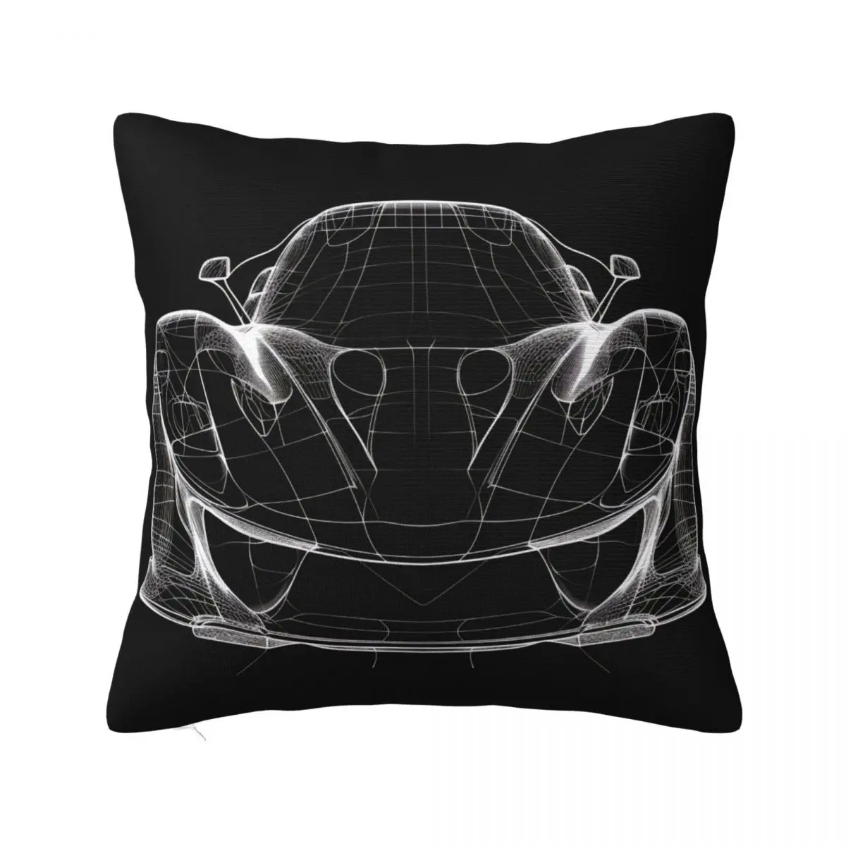

Passionate Sports Car Pillow Case Line Art Neon Travel Zipper Pillowcase Spring Kawaii Polyester Cover