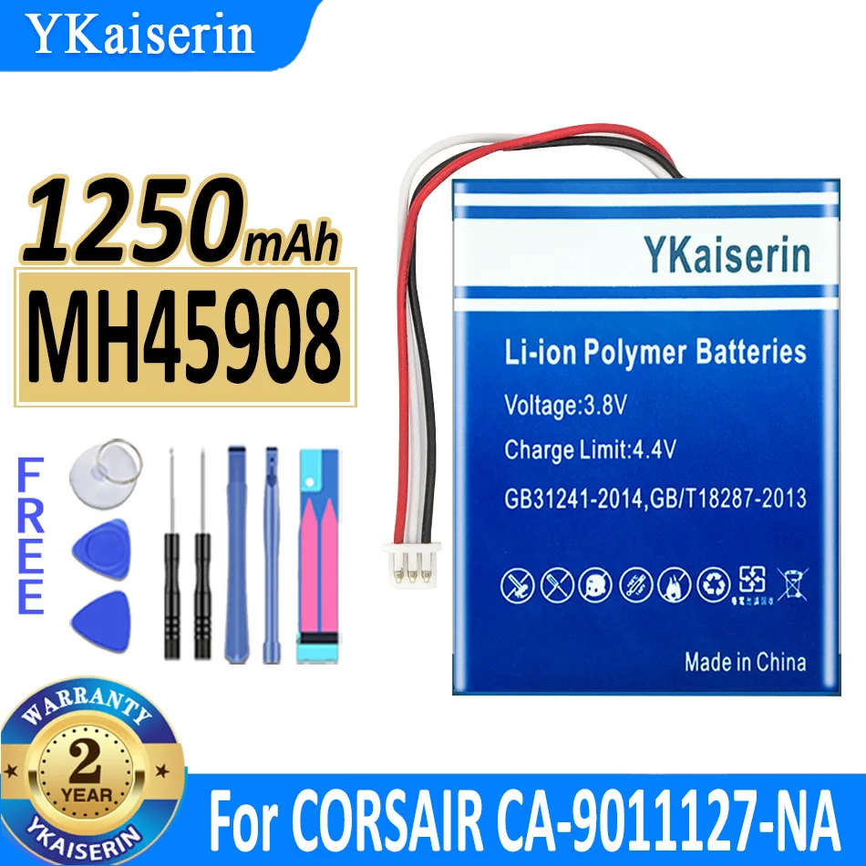 

1250mAh YKaiserin Battery MH45908 For CORSAIR CA-9011127-NA 9011136-AP For Garmin H2100 Dolby 7.1 Wireless Gaming Headset