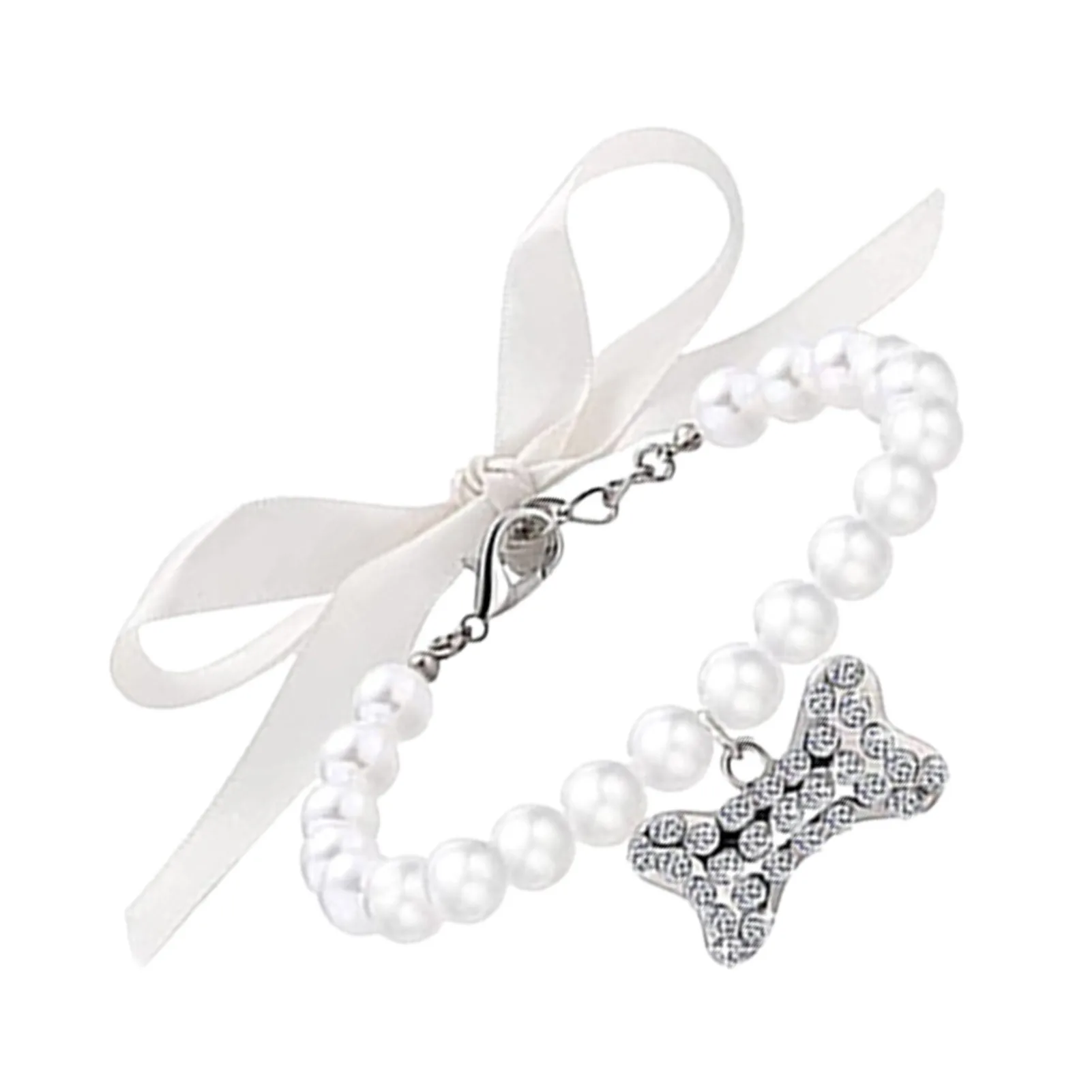 

Перламутровые ошейники для собак жемчужное ожерелье в форме кости подвеска ошейник для собак ошейник для свадебной вечеринки головной убо...