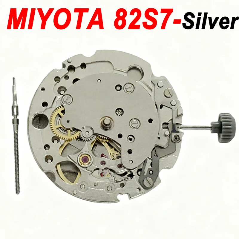 Фото Новый автоматический механический механизм для часов Miyota 82s7, настоящий 82S7, автоматический механизм Mouvement, 3 стрелки, дата в 3:00, детали для часов №1