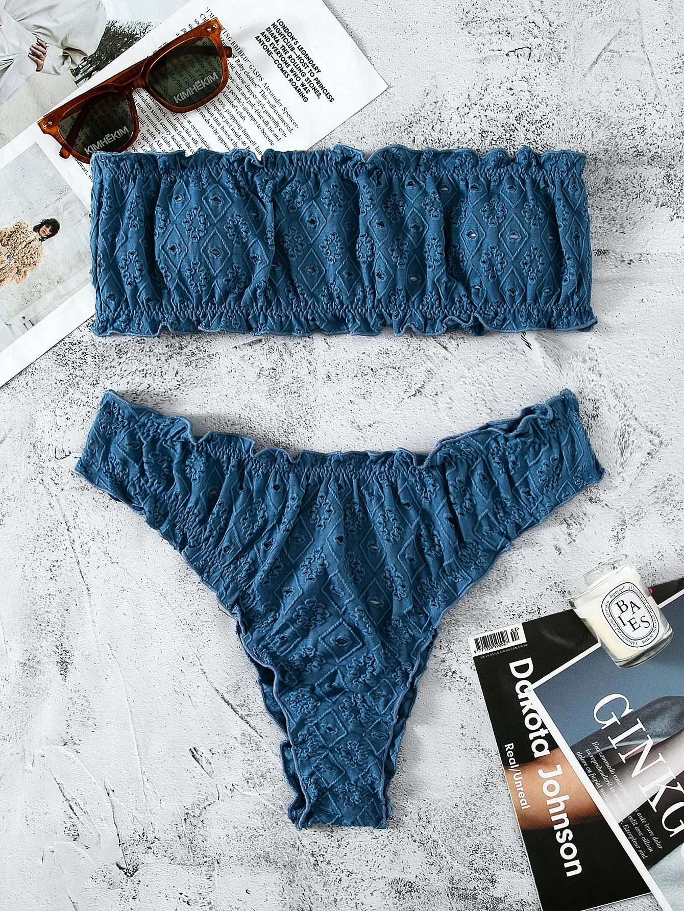 Schiffy салат с отделкой бандо бикини 2024 женский бразильский купальник сексуальный