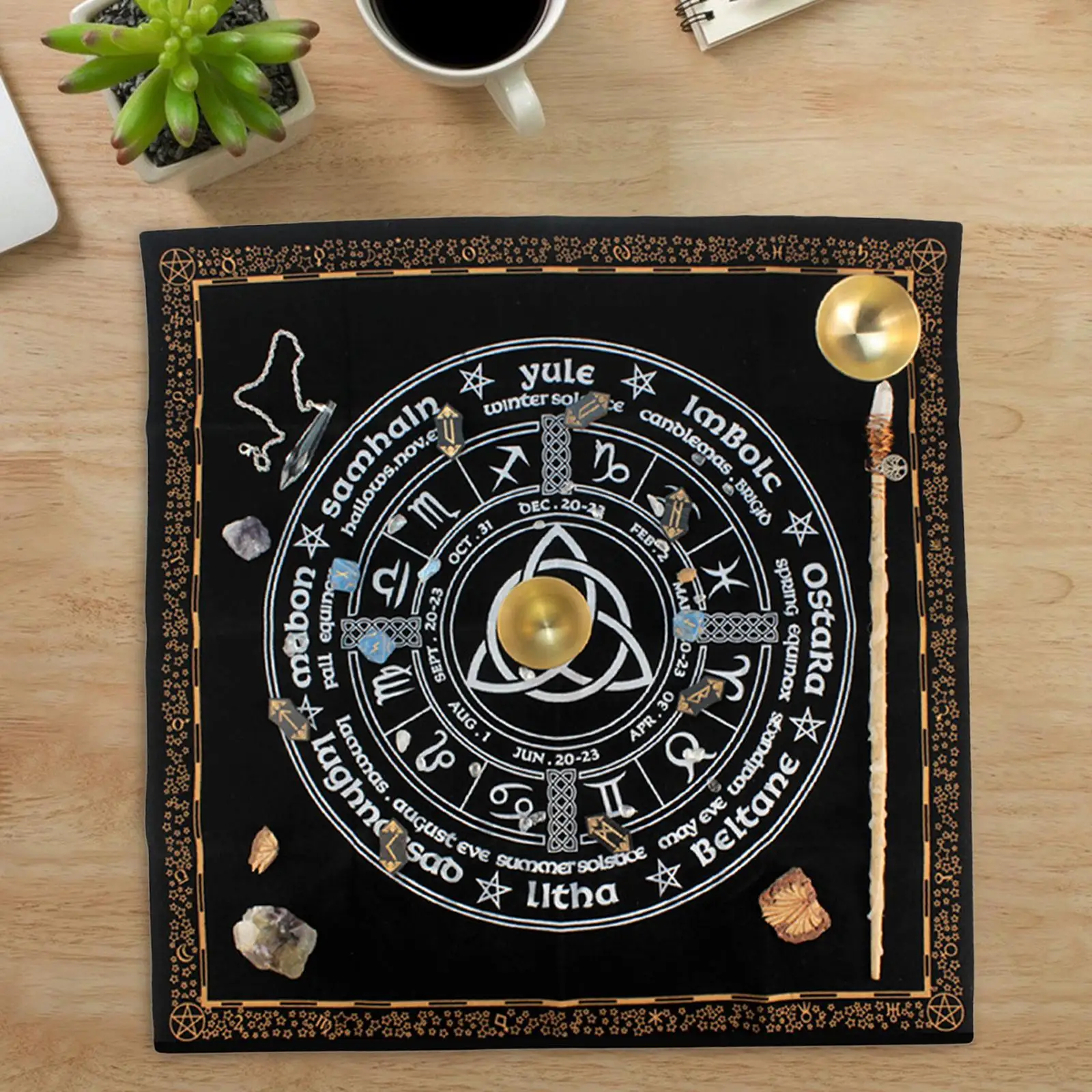 Astrology Divination Cards Table Cloth Tapestry Witchy Tablecloth Divination Cloth for Psychologists Magicians Tarot Enthusiasts