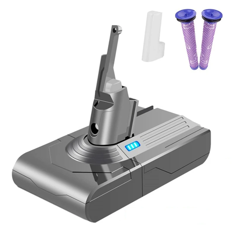 

2000Mah V8 сменный аккумулятор адаптер + предварительный фильтр 21,6 V для Dyson V8 Animal/абсолютный/беспроводной ручной пылесос