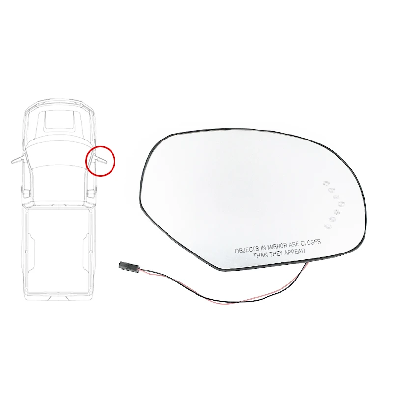 

Стекло бокового зеркала заднего вида слева или справа для Cadillac Escalade Chevrolet Silverado Suburban Tahoe GMC Sierra Yukon 07-13