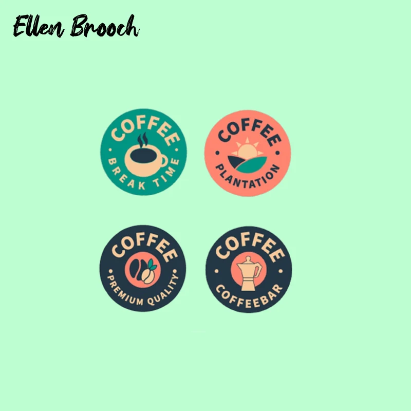 

Coffee Plantation Enamel Pins Round Badge Coffee Pot Break Time Brooch Lapel Badges Jewelry Gift for Friends Barista