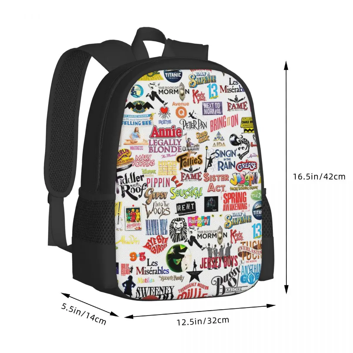 Musical Logos Backpack for Girls Boys Travel RucksackBackpacks for Teenage school bag