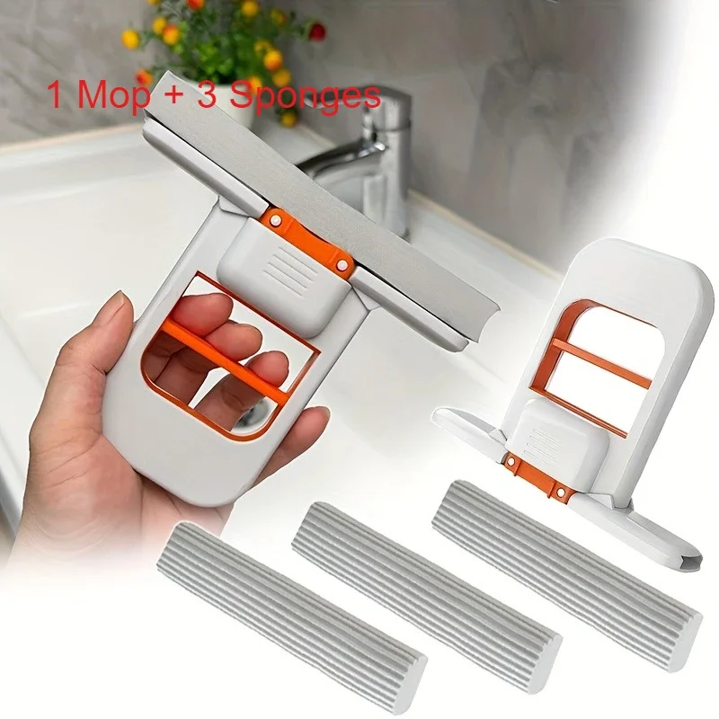 

Миниатюрный Портативный Складной Столик-швабра С Функцией Самоотжима И Выдвижным Механизмом Для Влажной/сухой Уборки Кухни И ...