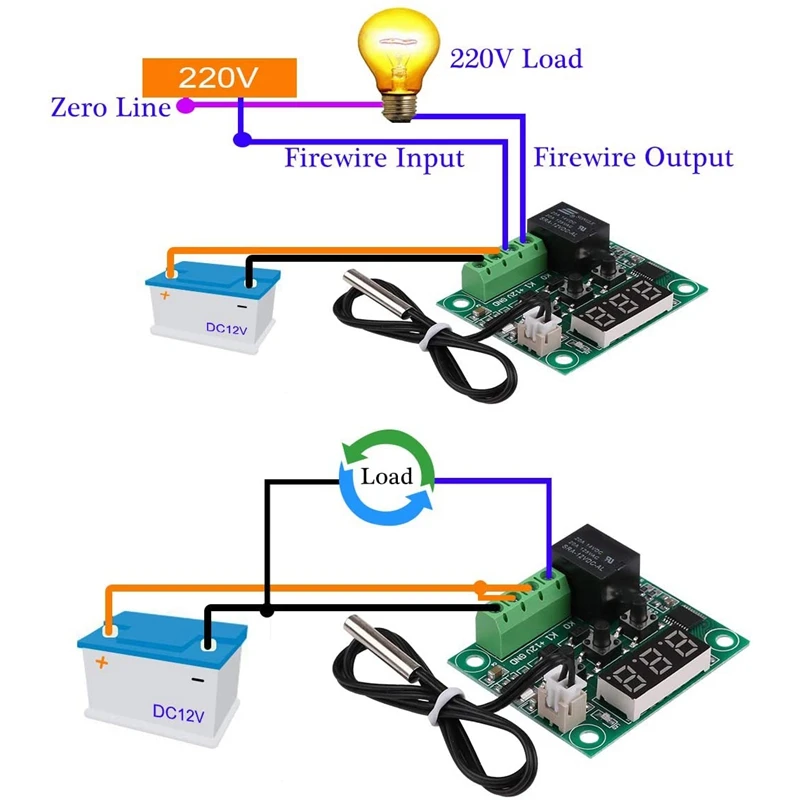 

4PCS W1209 DC Digital Temperature Controller Module Electronic Temperature Temp Control Module Switch With Acrylic Case
