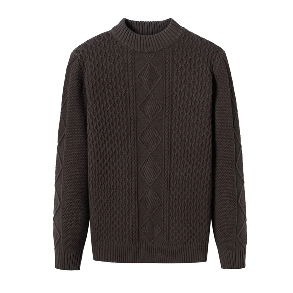 

Мужской пуловер, свитер, Осень-зима, новинка, модная повседневная мужская Свободная Толстая шерстяная вязаная уличная одежда оверсайз с круглым вырезом, трикотажная одежда