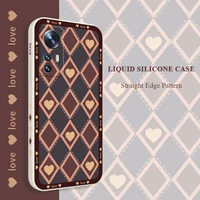 creative plaid love phone case for xiaomi mi 12 11 ultra lite 10 10s 9 11t 10t 9t pro lite poco m4 f3 x3 m3 pro cover
