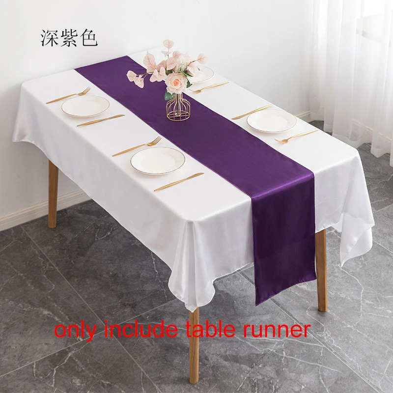 

Table Runner Solid Color 1pcs Satin Quality Table Cover For Catering Hotel Table Decoration Home Wedding Banquet Festival Party