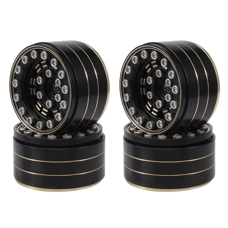 

Brass Beadlock Wheel Rim Deep Dish Negative Offset 1.0 Inch Black For 1/24 RC Crawler Car Axial SCX24 Upgrades Parts