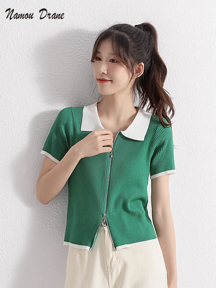 

Женская трикотажная футболка с коротким рукавом Namou Drane, облегающая футболка из вискозы, дизайнерский топ-ниша, лето 2022