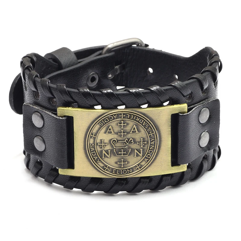 

2022 Vintage Leather Bracelet Handcrafted Sanded Leather Bracelet Wide Leather Bracelet Jewelry Gift