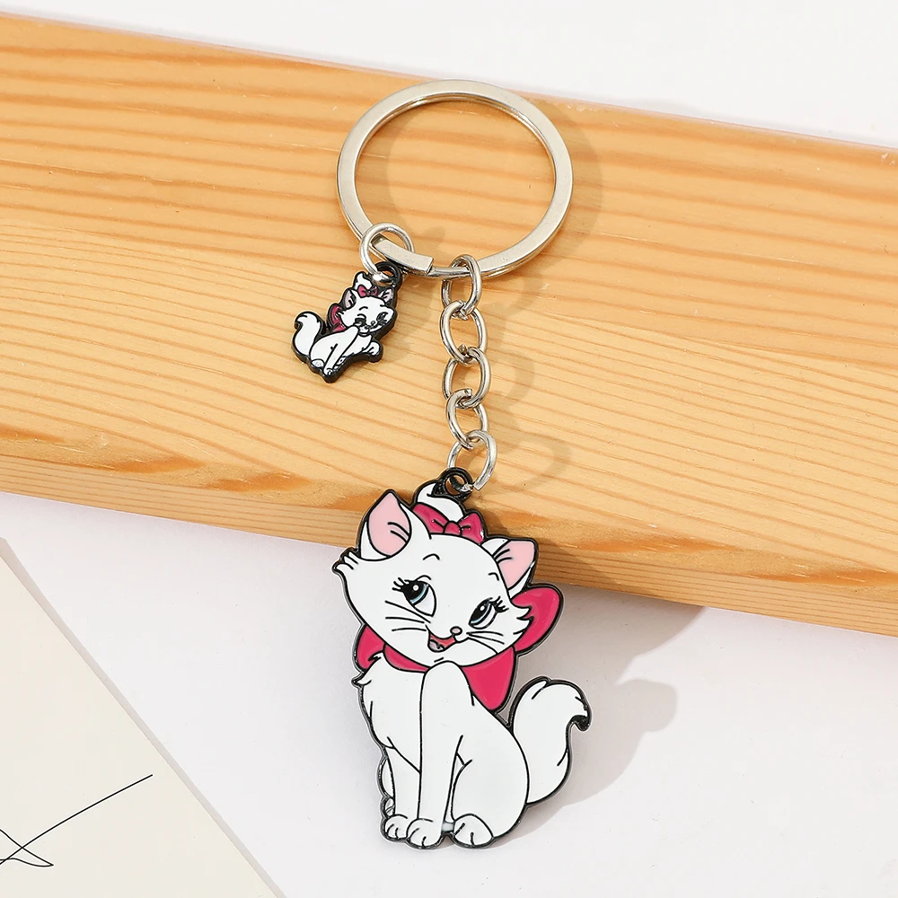 Металлический брелок для ключей в виде кота Мари из мультфильма кавайное Аниме