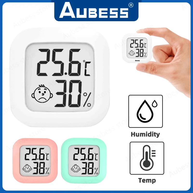 

Комнатный Термогигрометр, цифровой Термогигрометр по Цельсию/Фаренгейту, мини-термометр с эмоциональной температурой и влажностью