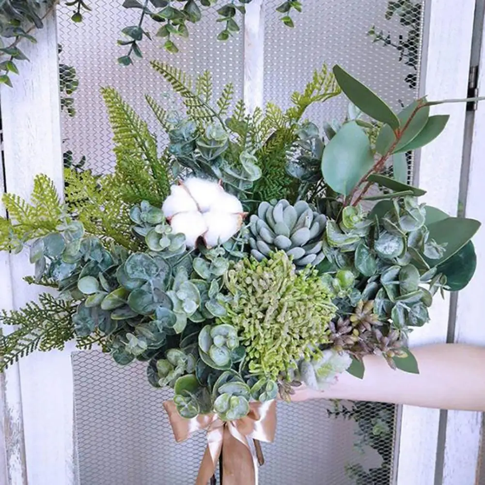 

[ READY STOCK ] 7-bunches Artificial Eucalyptus Branch Artificial Green Plants Leaves For Christmas Wedding Decoration
