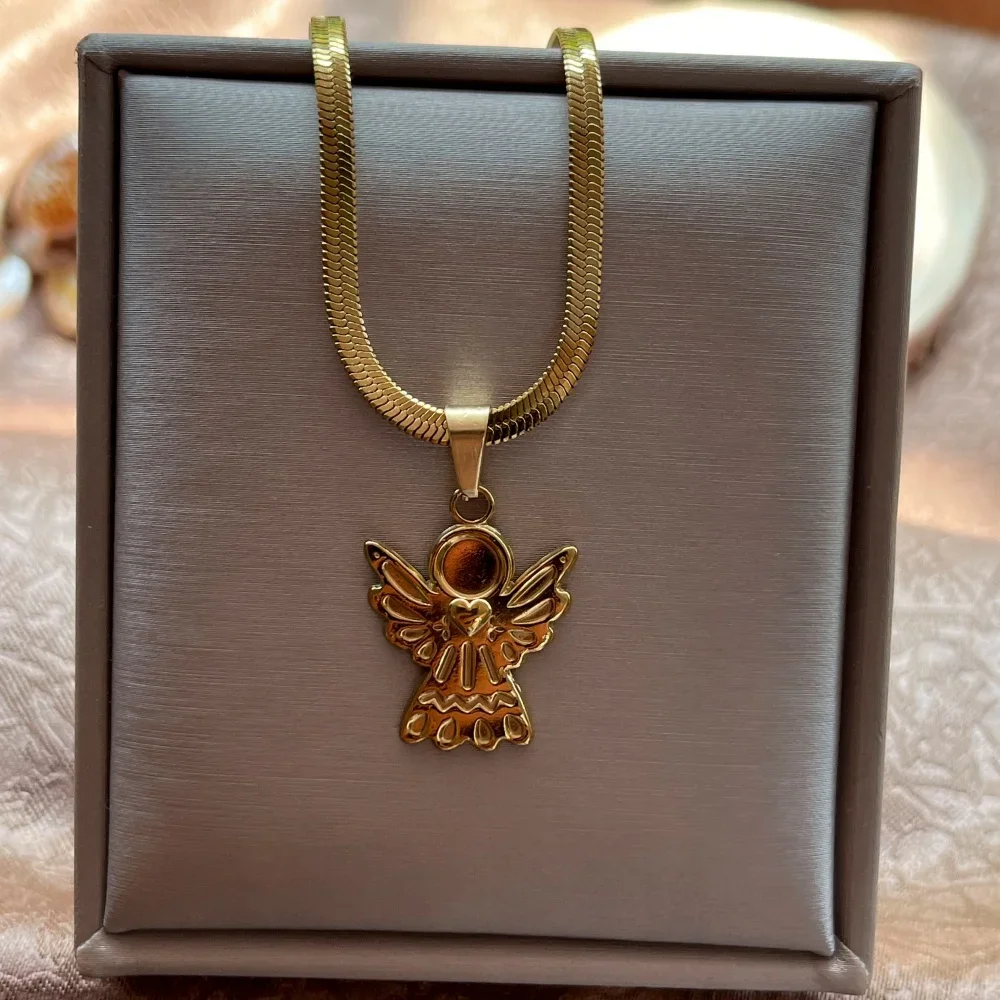 Ювелирные изделия из нержавеющей стали ожерелья с ангелом-хранителем для женщин