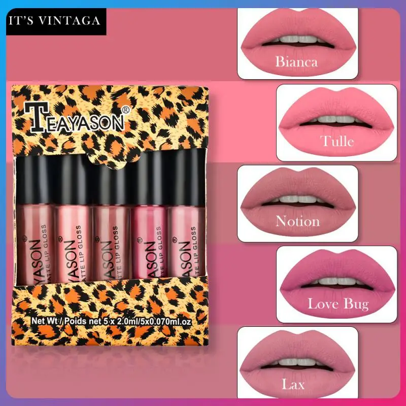 

Lipstick Sexy Color Matte Velvet Waterproof Lip Gloss Lip Glaze Set /set Non-fading Lips Makeup Cosmetics Non-stick Cup