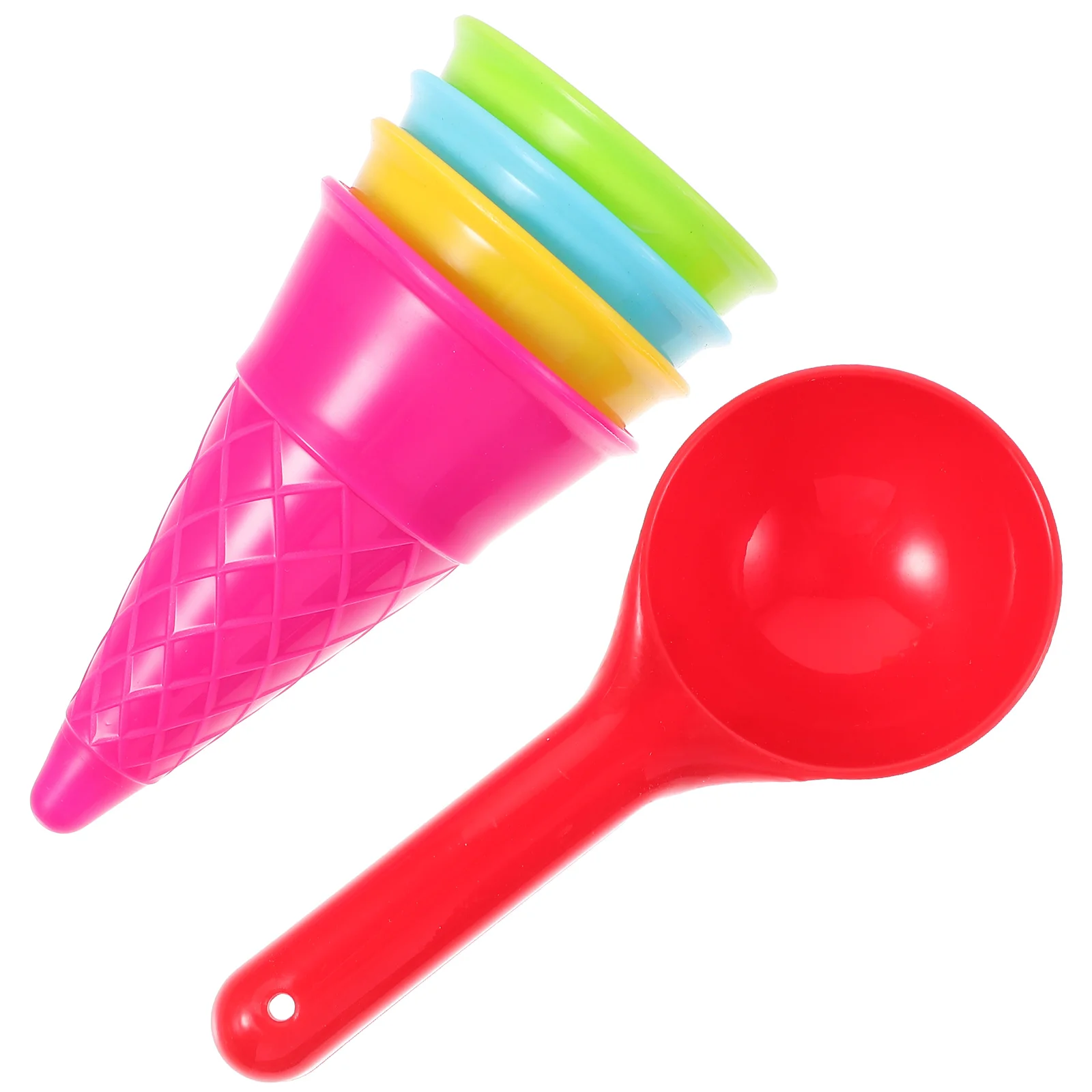 

5 Pcs Kidcraft Playset Ice Cream Cup Toys Digging Spoon Childern Beach Plastic Kids Seaside