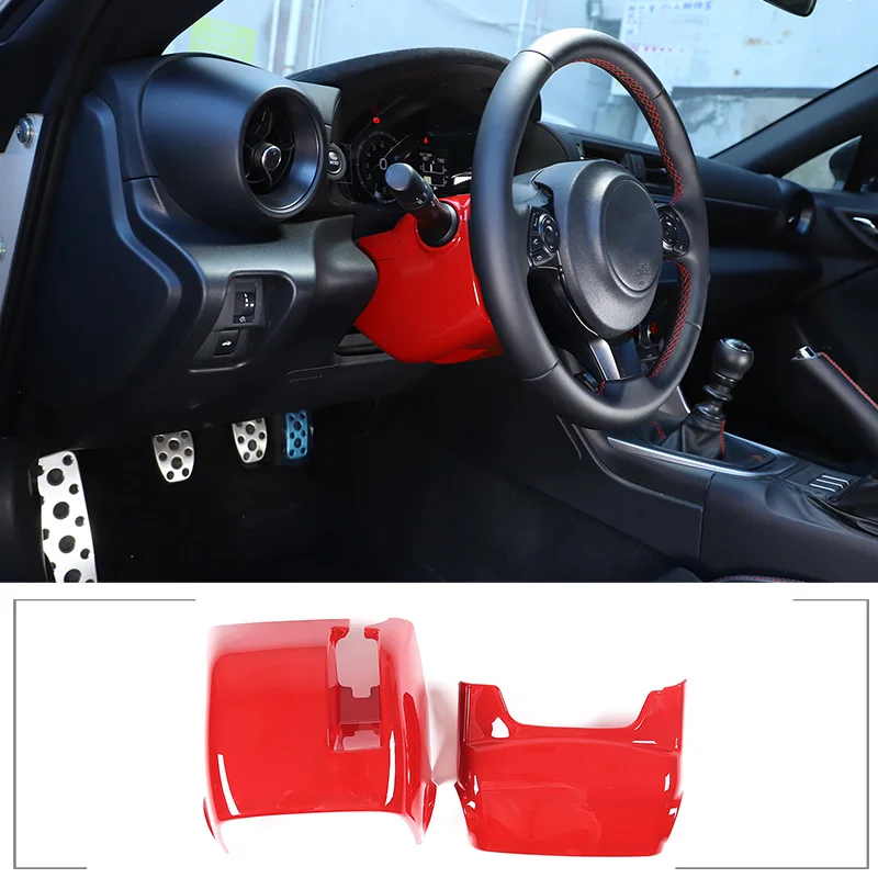 

For Toyota 86 22-23 For Subaru BRZ 2022-2023 ABS Red Car steering wheel steering column protective cover sticker Car Accessories