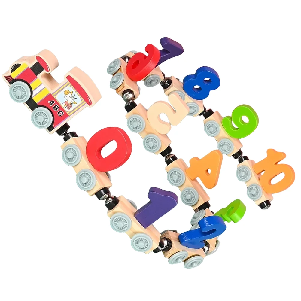 

Kids Toys Magnetic Train Letters Colors Recognizing Blocks Wooden Desktop Ornament Alphabet Toddler