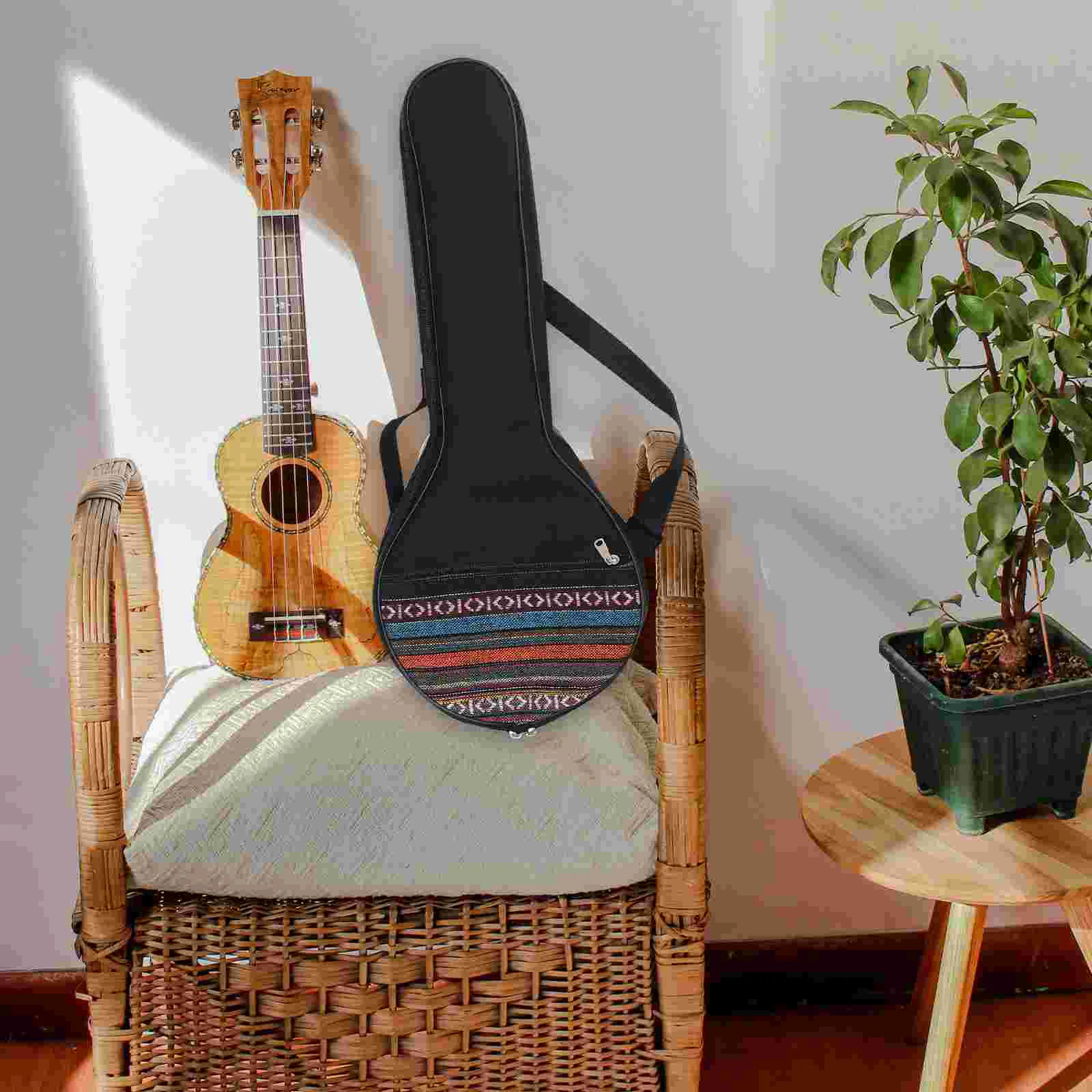 

Banjolele Carrying Bag Concert Banjo Case Black Waterproof Oxford Cloth Backpack Musical Instrument Accessories