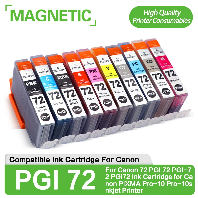 

Magnetic Compatible Ink Cartridge For Canon 72 PGI 72 PGI-72 PGI72 Ink Cartridge for Canon PIXMA Pro-10 Pro-10s inkjet Printer