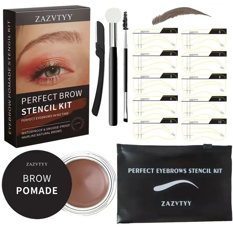 

Eyebrow Cream Kit Long Lasting Waterproof Eyebrow Pomade Eye Brow Pomade Kit With Sponge Applicator For Eyebrow Makeup