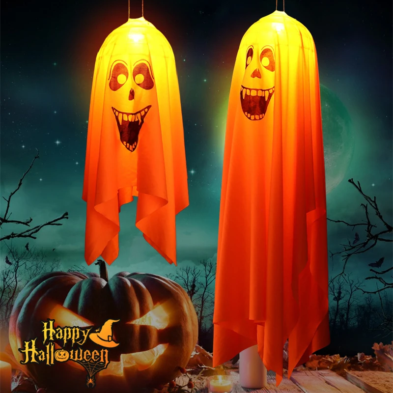 

Halloween Party Ghost Festival Outdoor Scene Layout Props LED Lights Horror Ghost Chandelier Home Bar Decoration String Lights