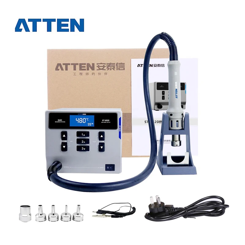 Купи ATTEN ST-862D BGA Chip Rework Station Intelligent Digital Display 1000W Hot Air Gun Desoldering Station за 15,208 рублей в магазине AliExpress