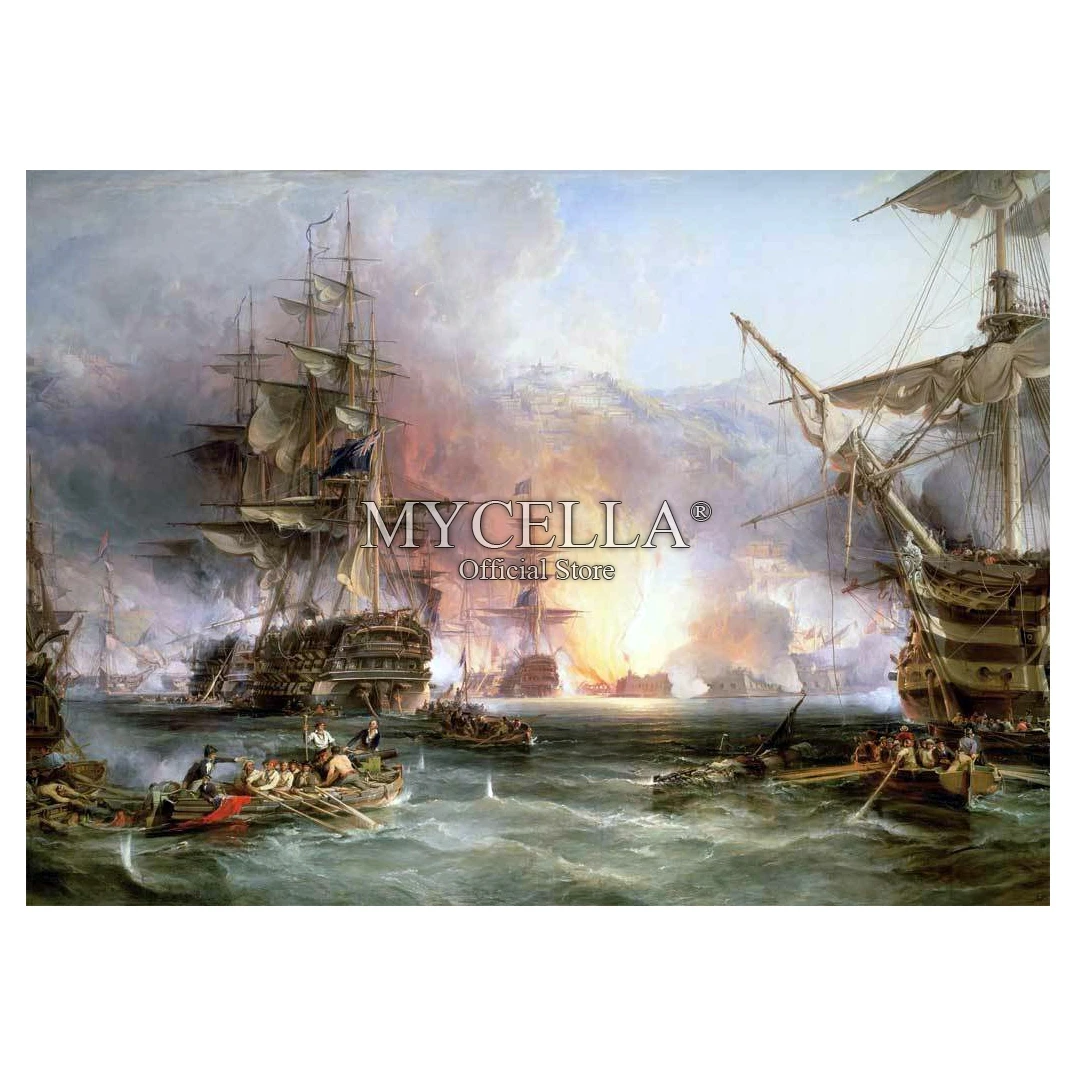 

Needlework 5D Diy Diamond Painting Cross Stitch Bombardment of Algiers Scenery Boats Art Full Diamond Embroidery Mosaic Crafts