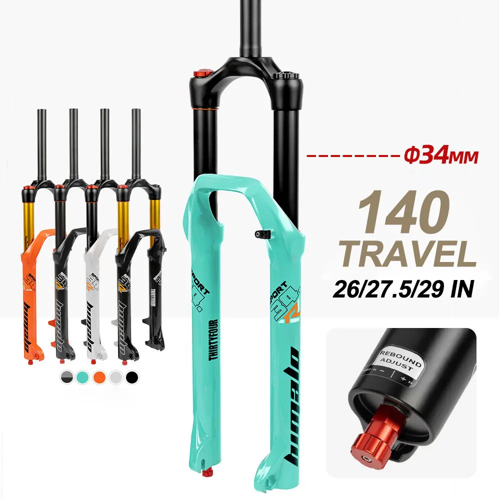 Купи MTB Suspension Fork 26 27.5 29 Inch, 140mm Travel Quick Release, with Damping Adjustment Air Fork Bike Parts Shock Absorber за 10,226 рублей в магазине AliExpress