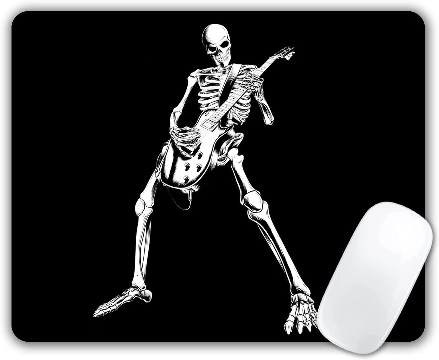 

Rock Skeleton Personalized Design Office Mousepad Washable Lycra Cloth PC Laptop Computer Mouse Pads with Non-Slip Rubber Base