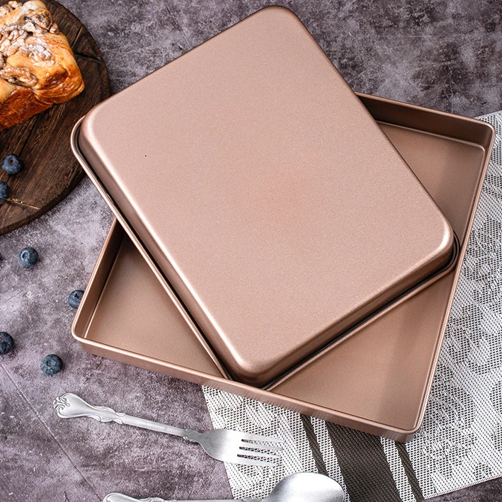 

Square Cake Pan Heavy Duty Carbon Steel Deep Cooking Sheet Nonstick Baking Pan Toaster Oven Tray Cookie Bread Rectangle Molds