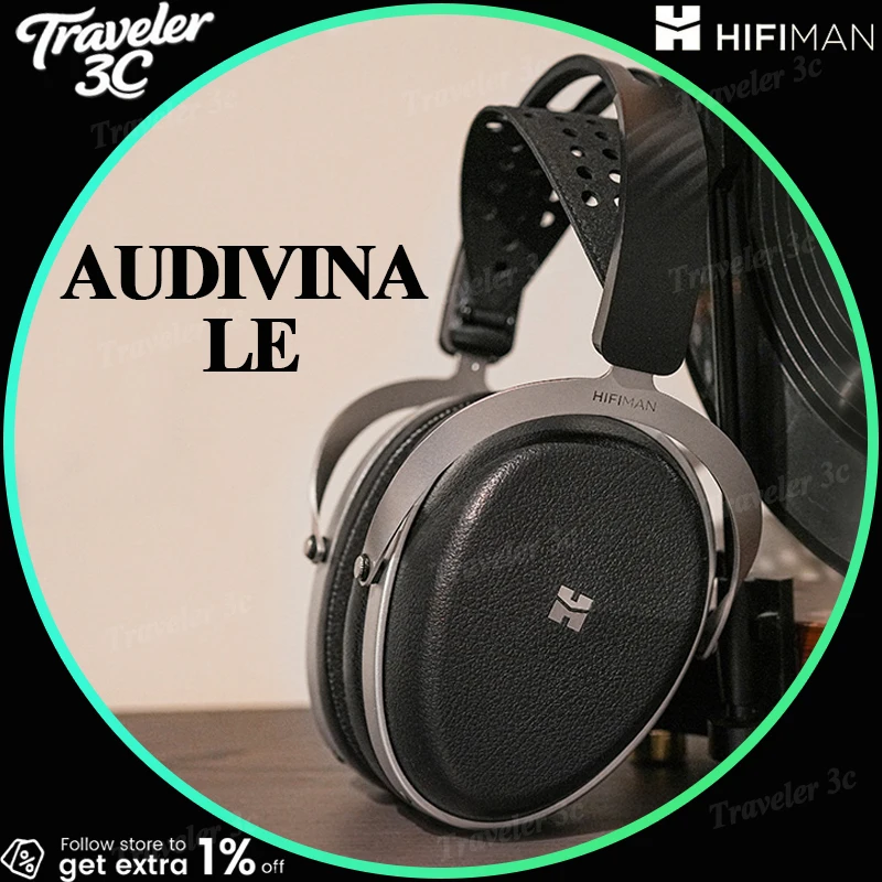 Фото Распродажа Hifiman Audivina Le Проводная HIFI-гарнитура Полноразмерные накладные плоские наушники с диафрагмой Закрытый мониторинг Аудио Подарок №1