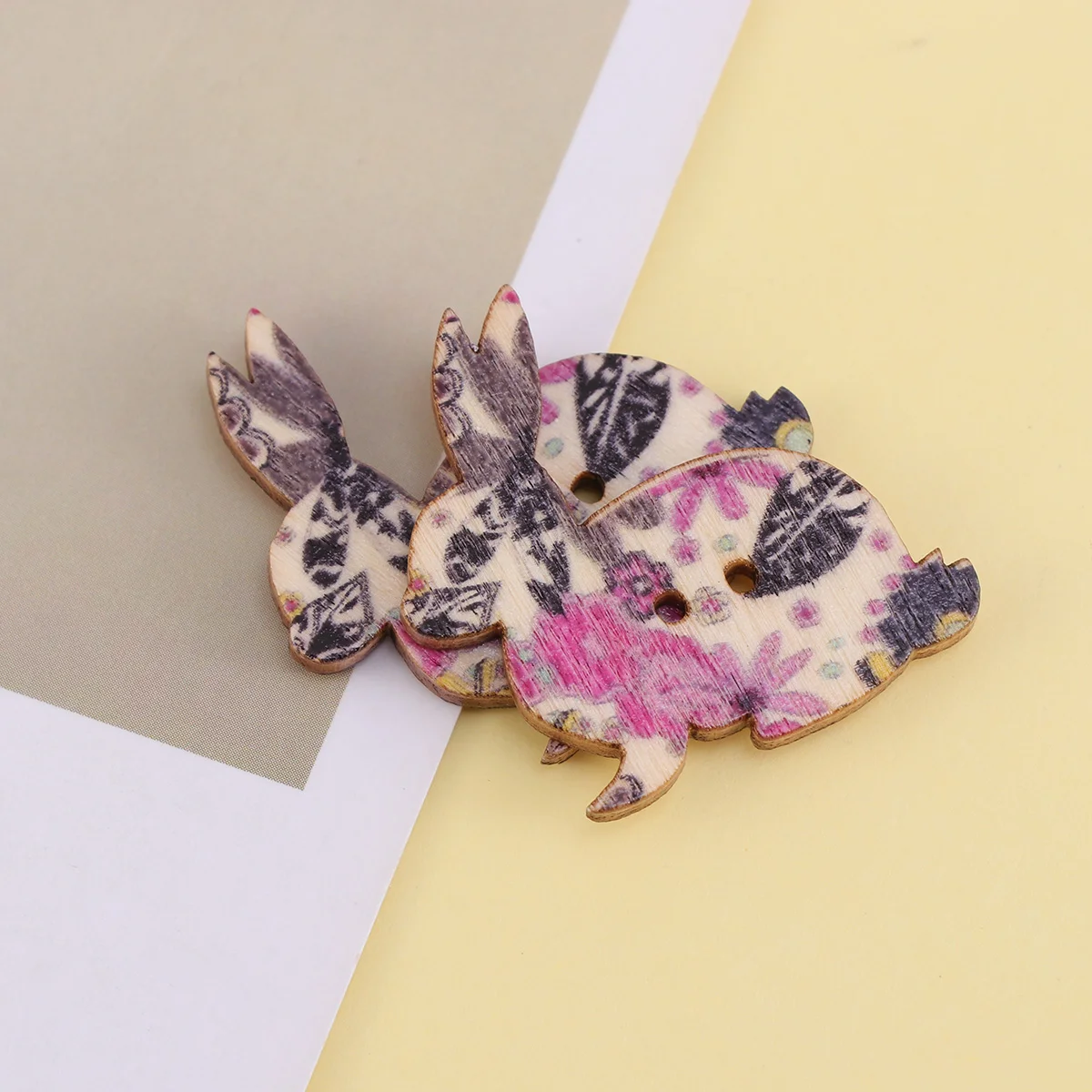 

Buttons Easter Wooden Bunny Sewing Rabbit Craft Wood Button Cute Colorful Animal Embellishment Kids Crafts Hole Scrapbooking
