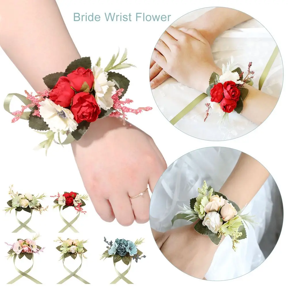 

Decor Bridal Prom Accessories Lace-up Hand Flower Wrist Corsage Flower Hand Flowers Flower Bracelet Bride Wrist Flower